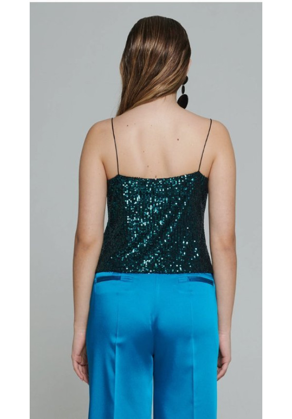 Top lentejuelas forrado