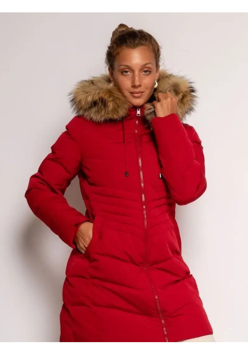 Atentiff parka roja con pelo