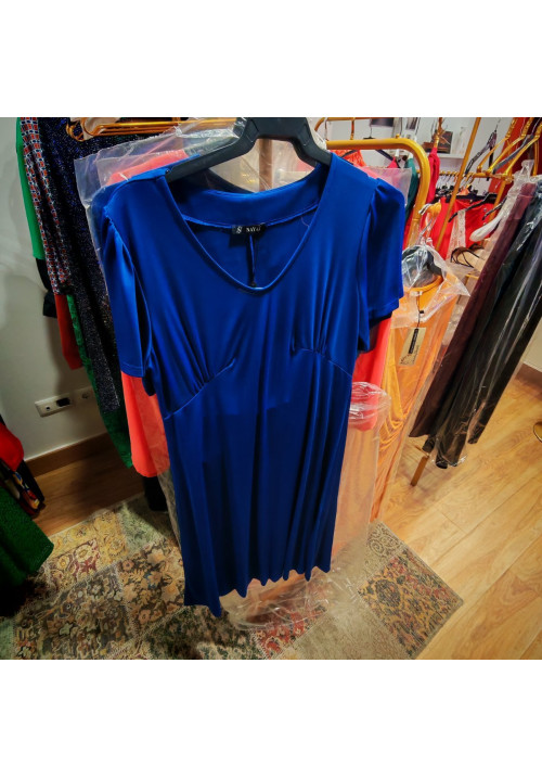 vestido frunce azulina
