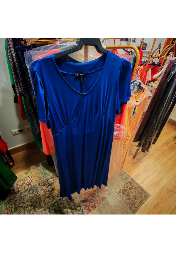 vestido frunce azulina