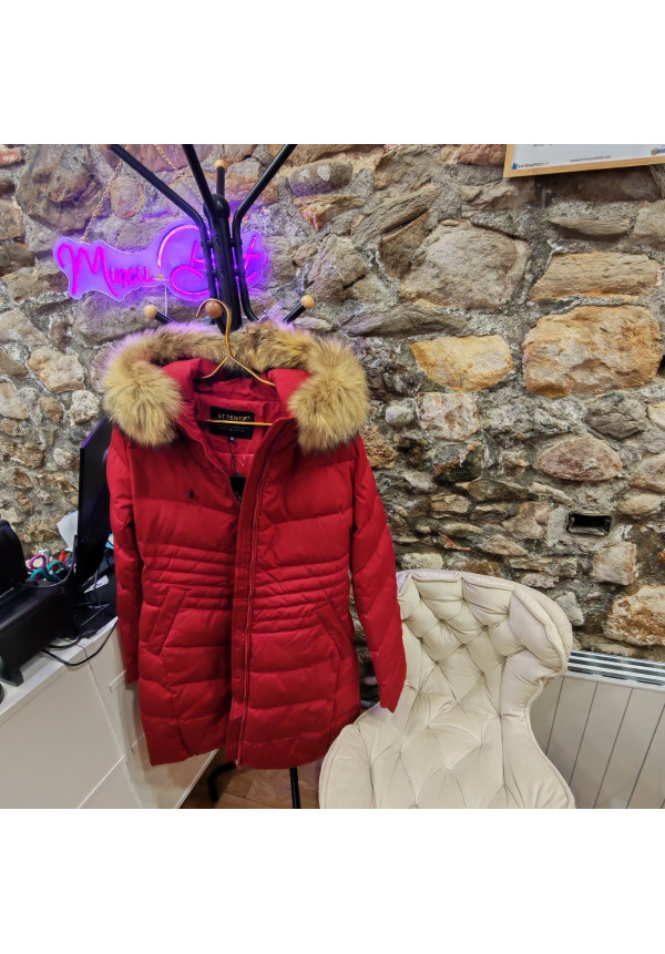 Atentiff parka roja con pelo