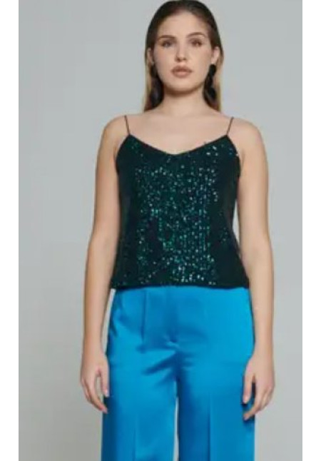 Top lentejuelas forrado